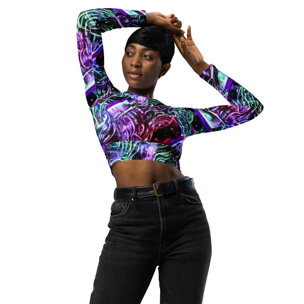 Nebula Fusions on Long Sleeve Crop Top — Front