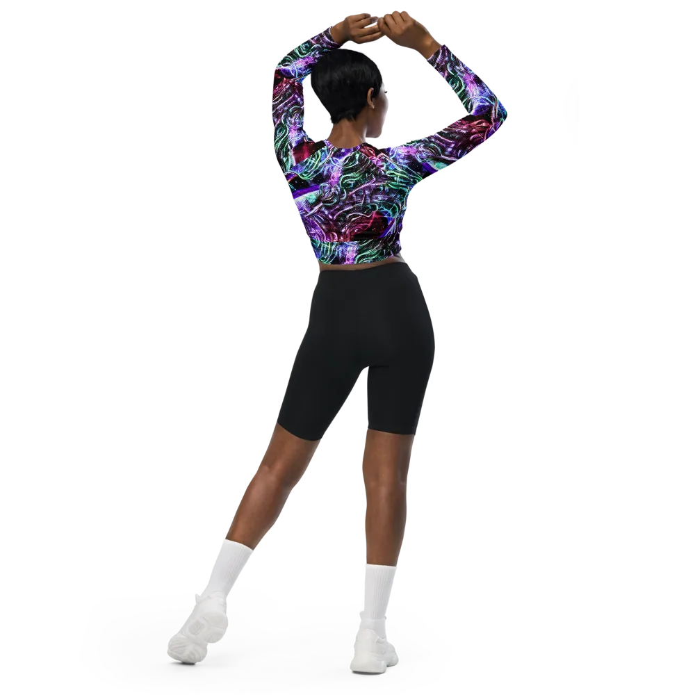Nebula Fusions on Long Sleeve Crop Top — Back