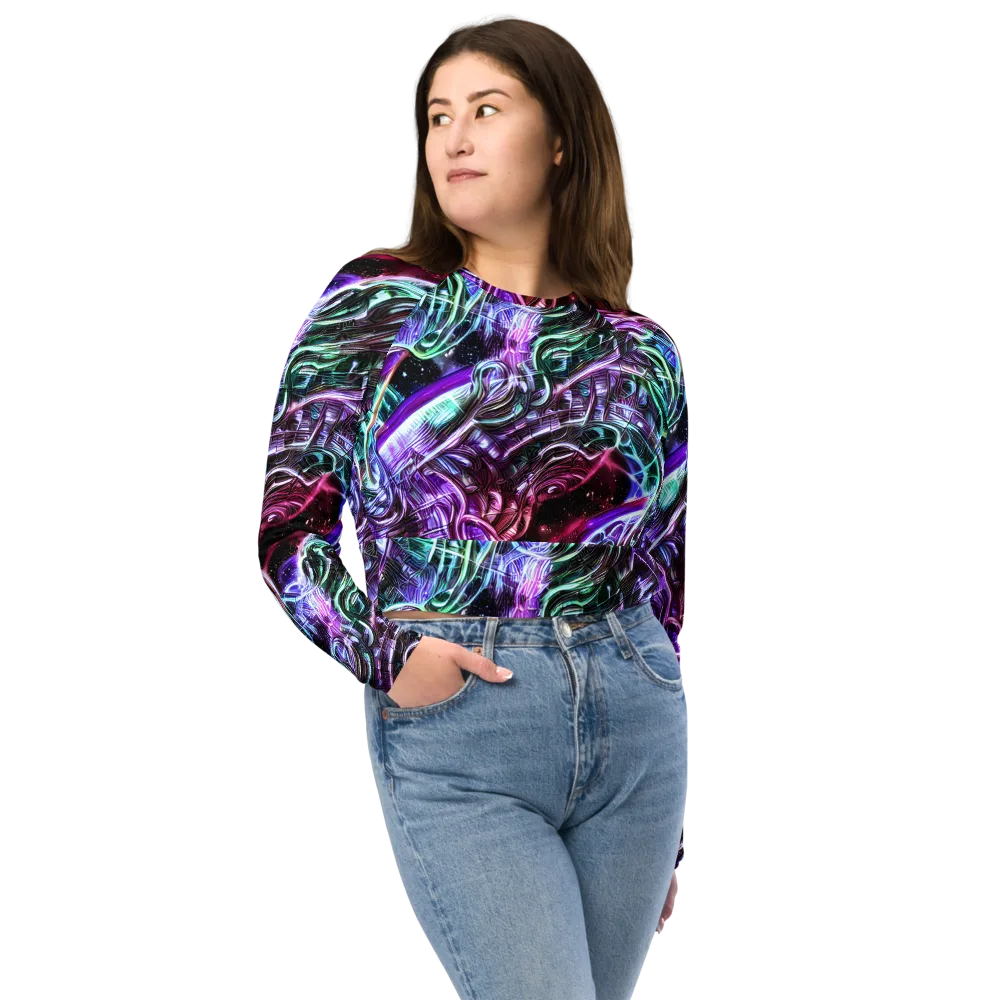 Nebula Fusions on Long Sleeve Crop Top — Front