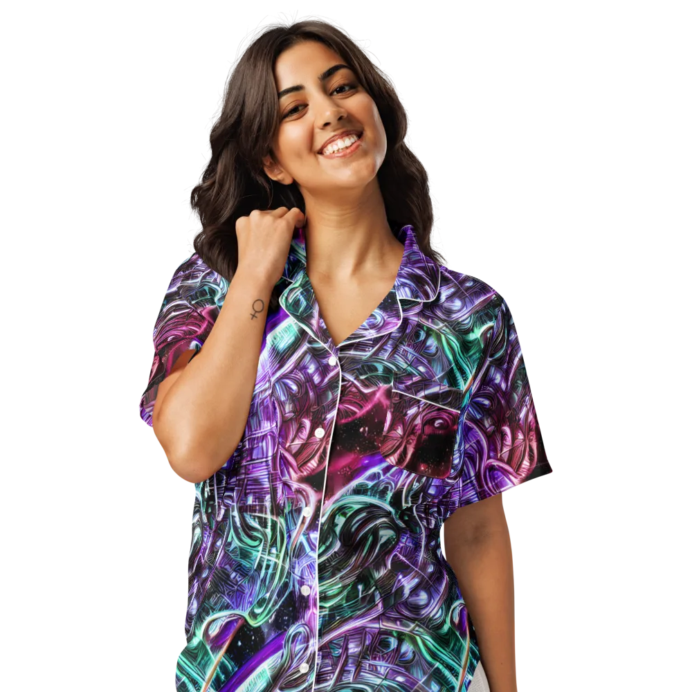 Nebula Fusions on Women's Short Sleeve Pajama Top — Front