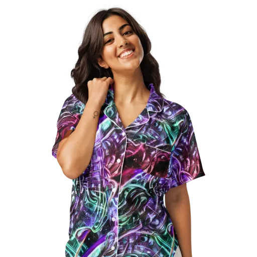 Nebula Fusions on a Women's Short Sleeve Pajama Top