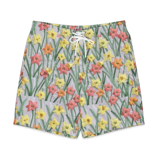 Daffodil Stitch on a Men's Board Shorts