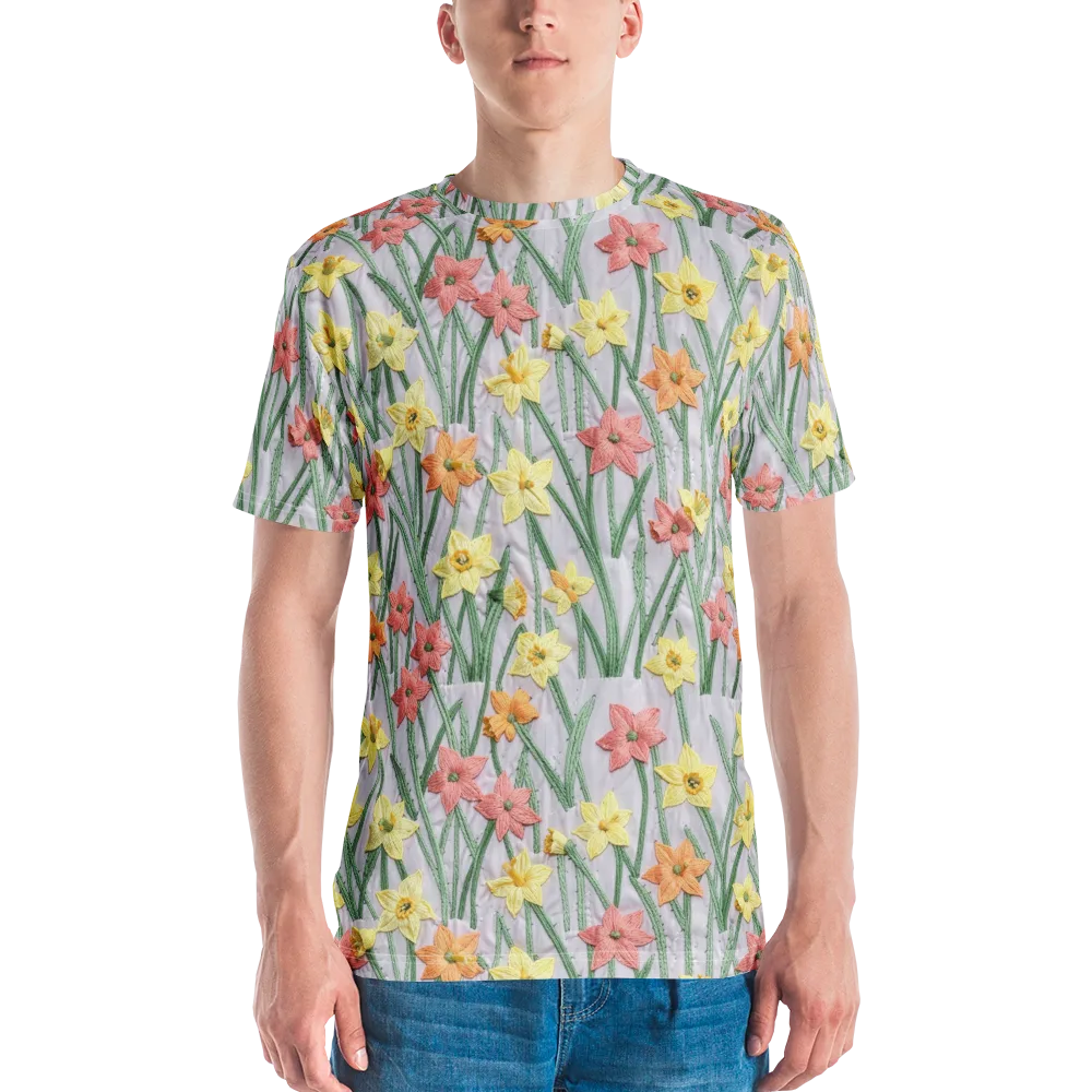 Daffodil Stitch on Men's Crew Neck T-Shirt — Front