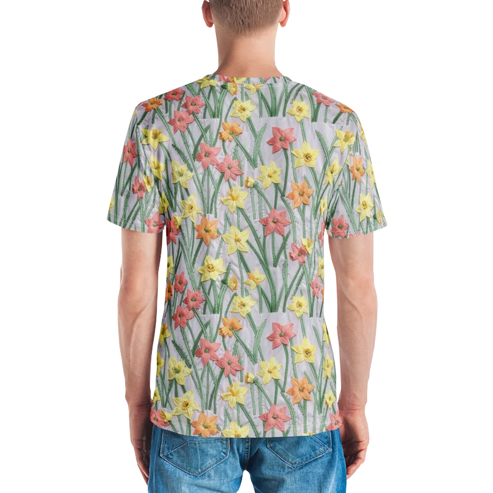 Daffodil Stitch on Men's Crew Neck T-Shirt — Back
