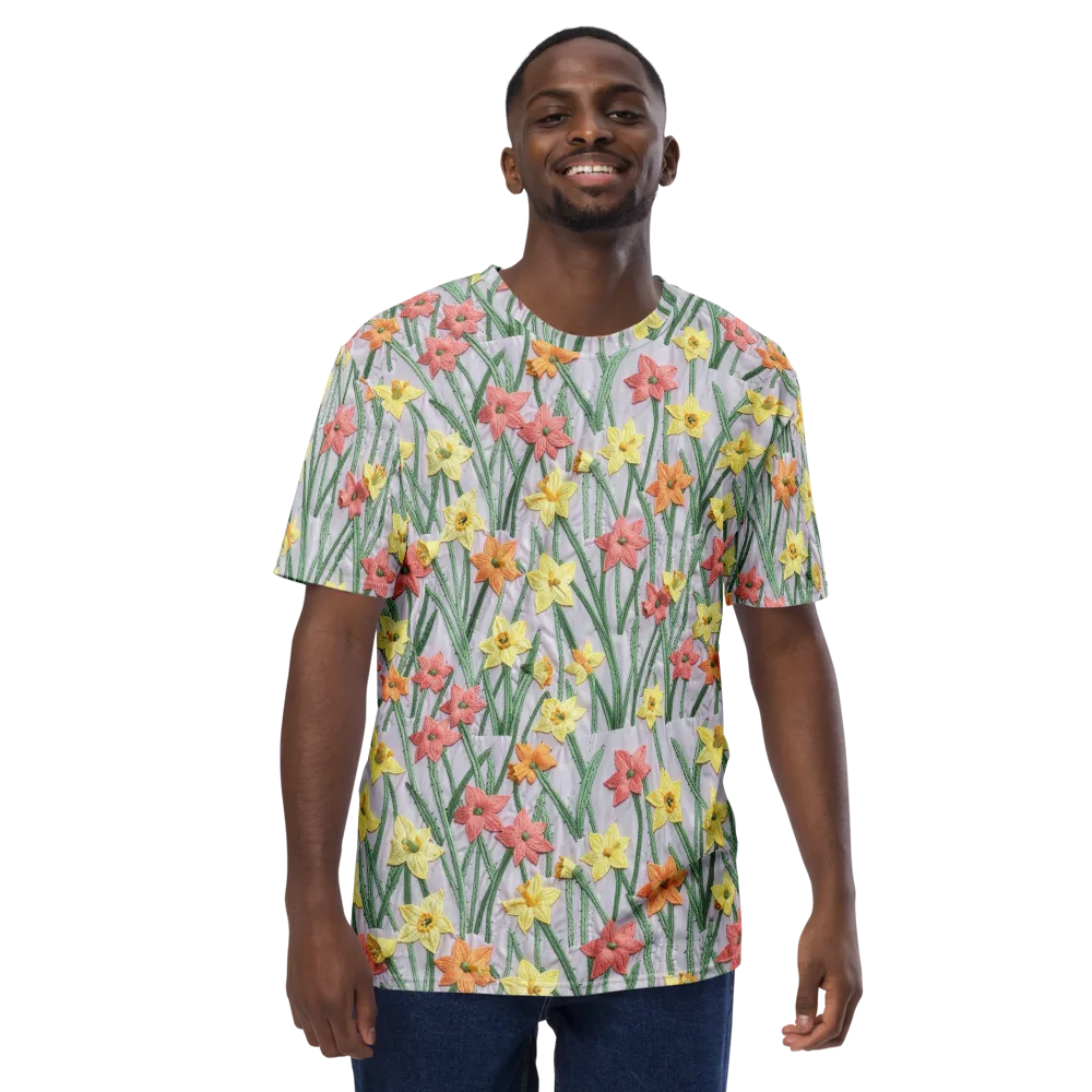 Daffodil Stitch on Men's Crew Neck T-Shirt — Front