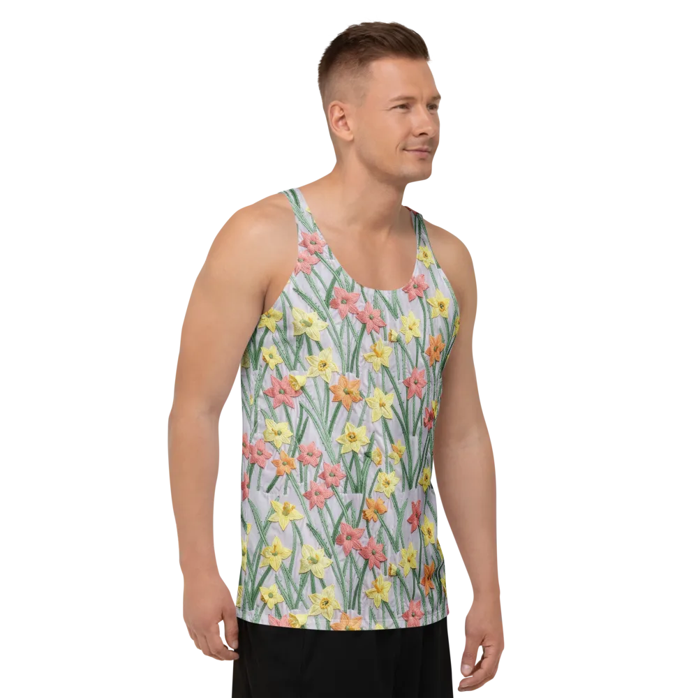 Daffodil Stitch on Men's Tank Top — Right Front