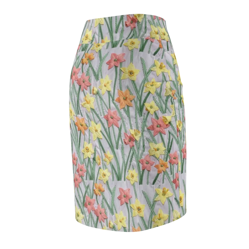 Daffodil Stitch on Pencil Skirt — Back Side
