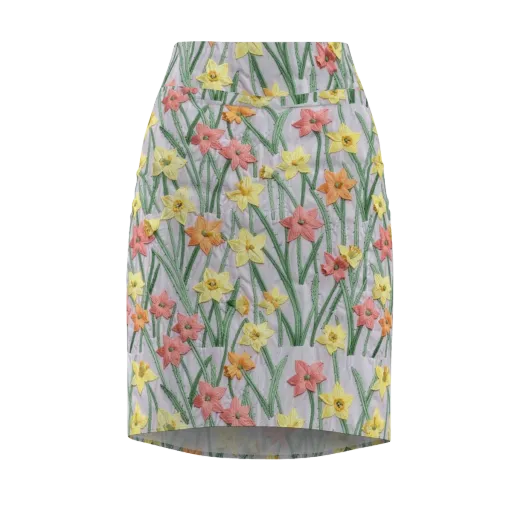 Daffodil Stitch on a Pencil Skirt