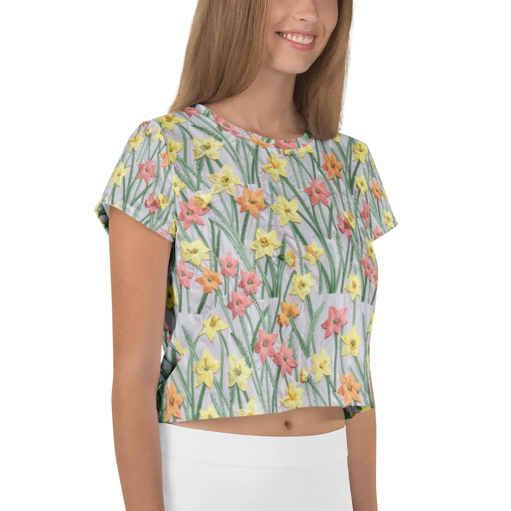 Daffodil Stitch on Crop Tee — Right