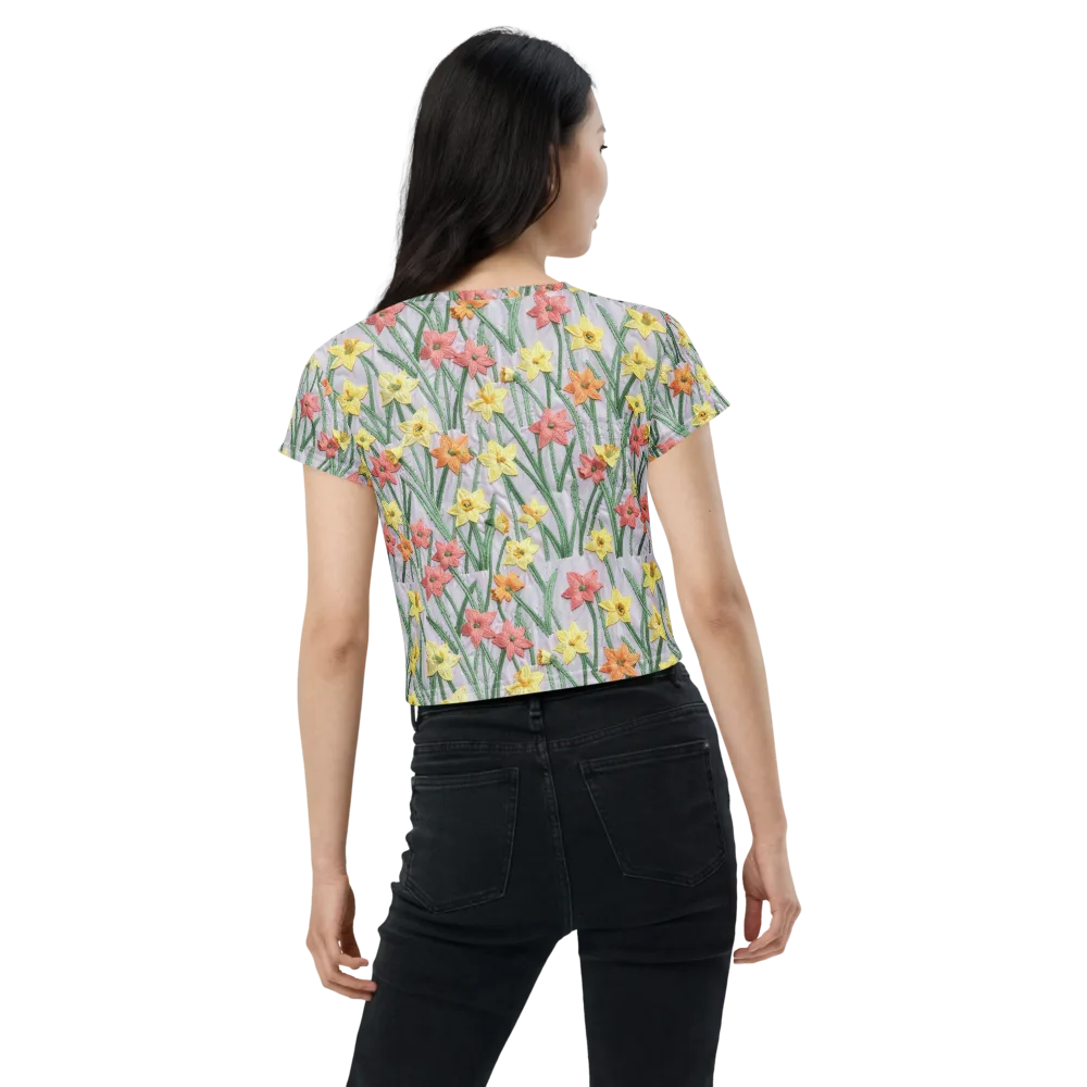 Daffodil Stitch on Crop Tee — Back