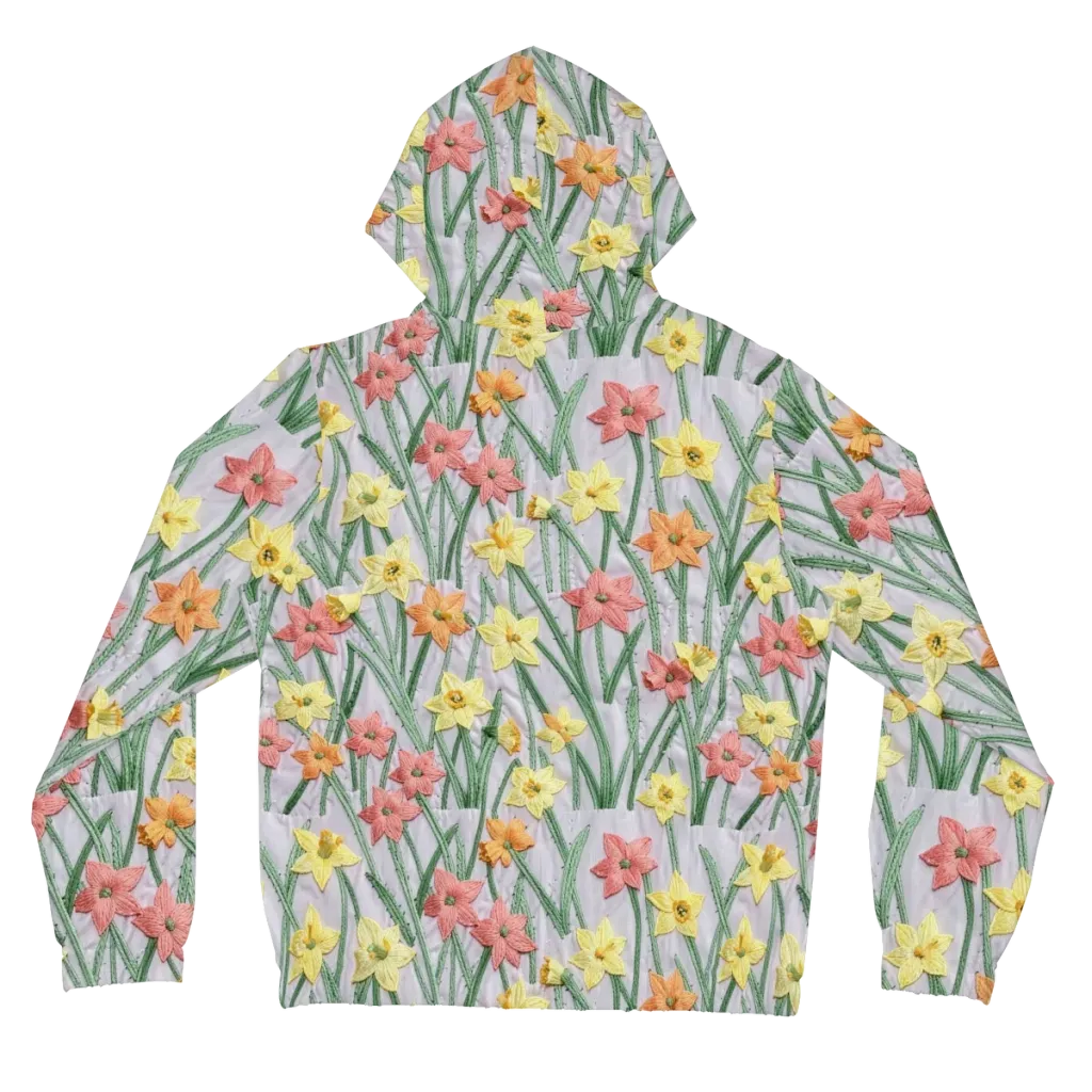 Daffodil Stitch on Women's Full-Zip Hoodie — Back