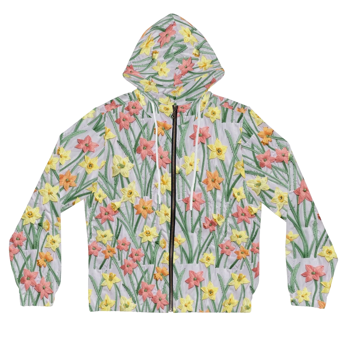 Daffodil Stitch on Women's Full-Zip Hoodie — Front