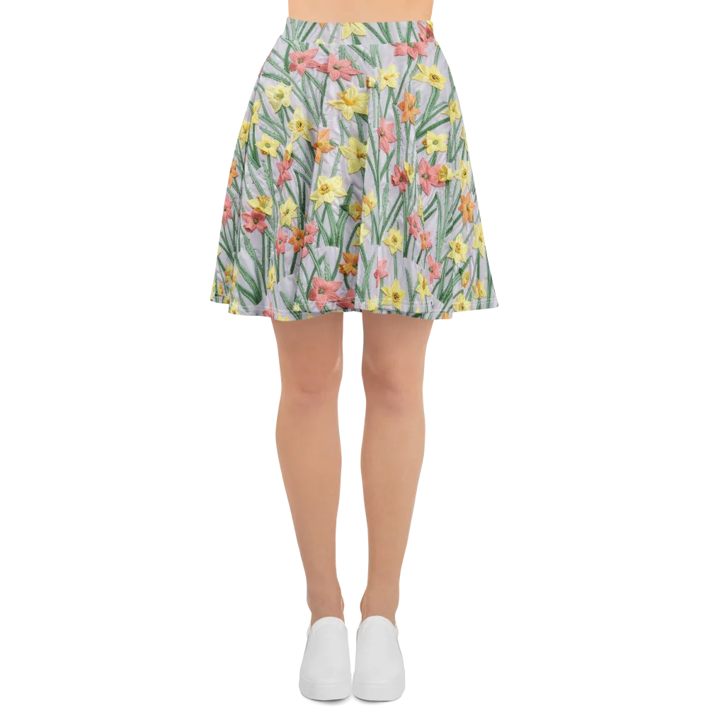 Daffodil Stitch on Skater Skirt — Front