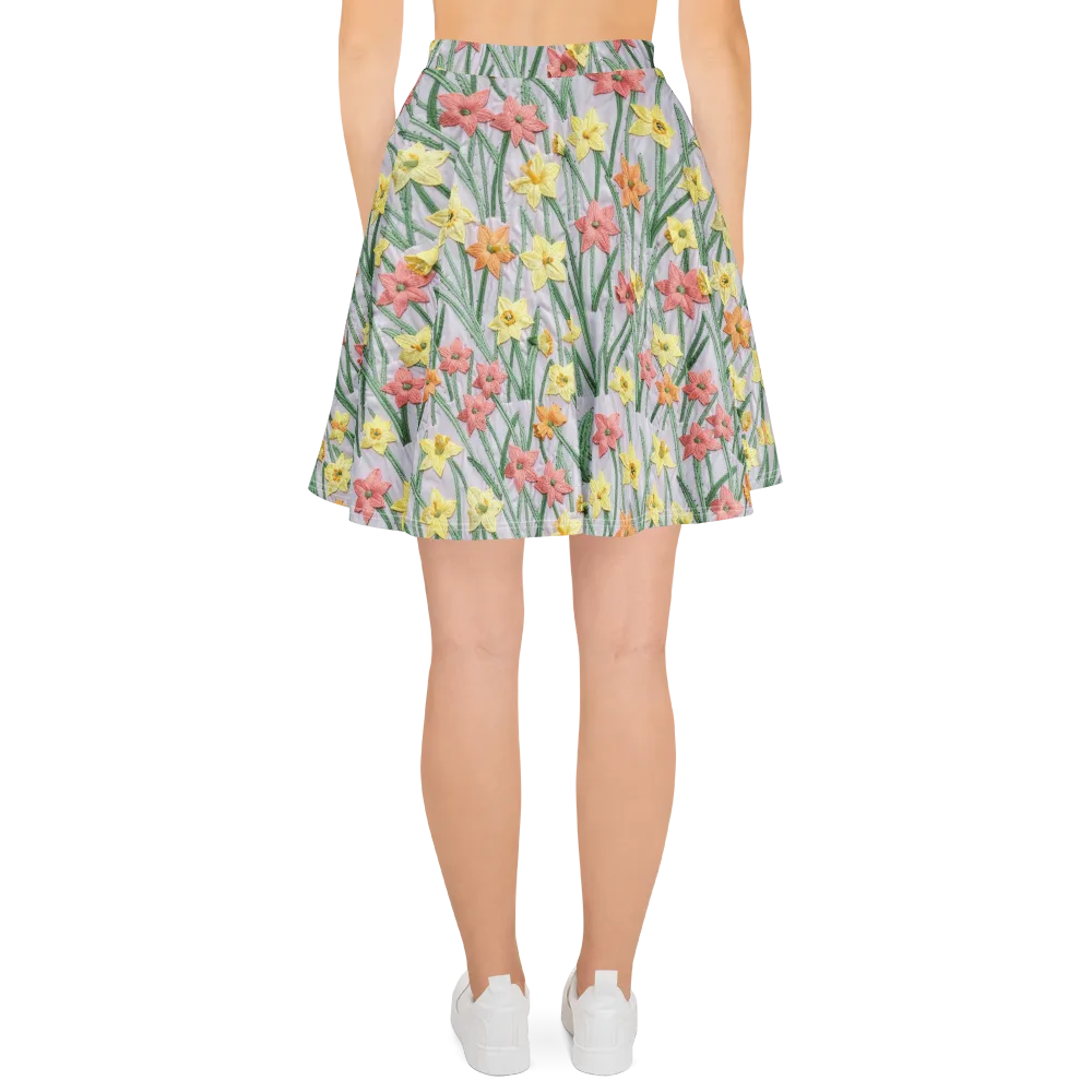 Daffodil Stitch on Skater Skirt — Back