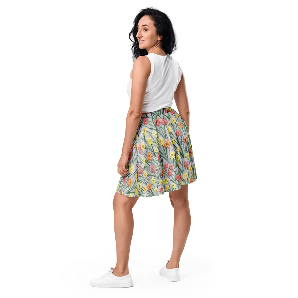 Daffodil Stitch on Skater Skirt — Back