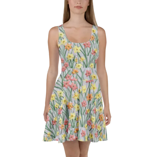 Daffodil Stitch on a Skater Dress