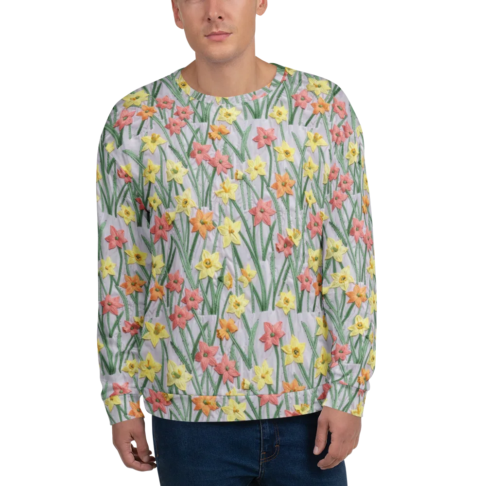 Daffodil Stitch on Sweatshirt — Front