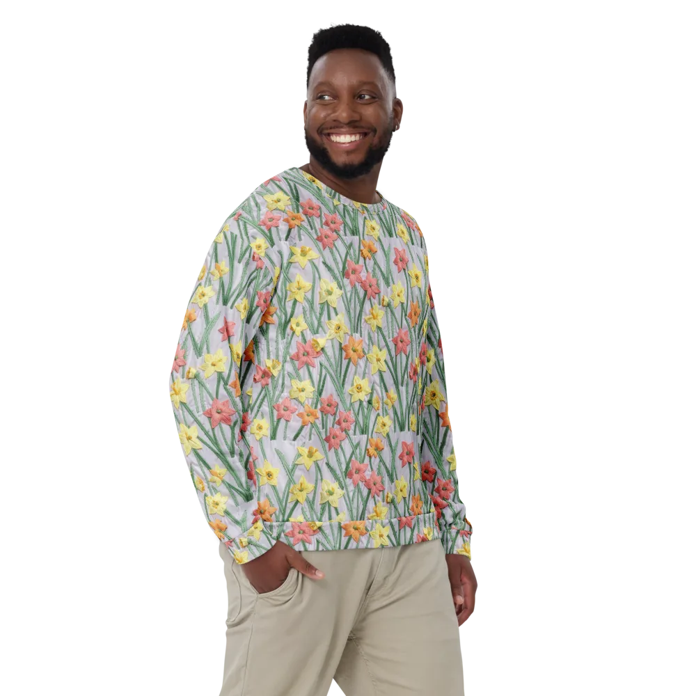 Daffodil Stitch on Sweatshirt — Front