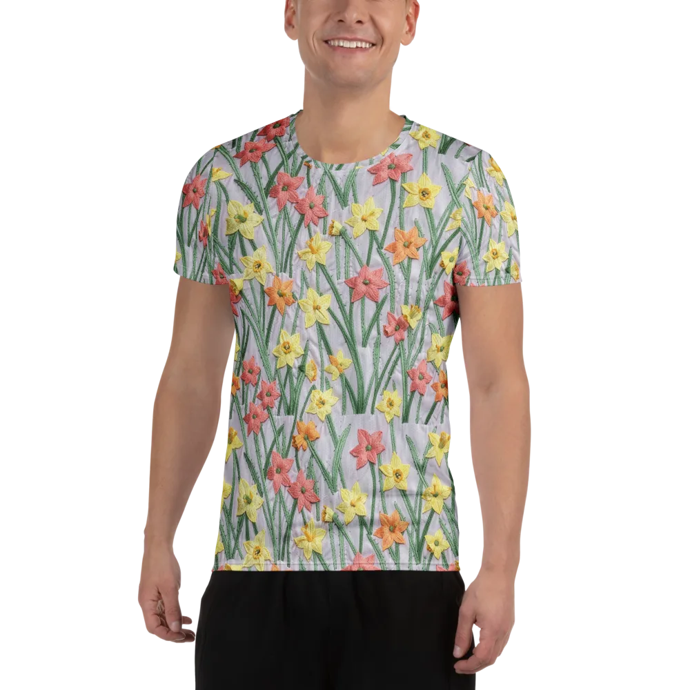 Daffodil Stitch on Men's Athletic T-Shirt — Front