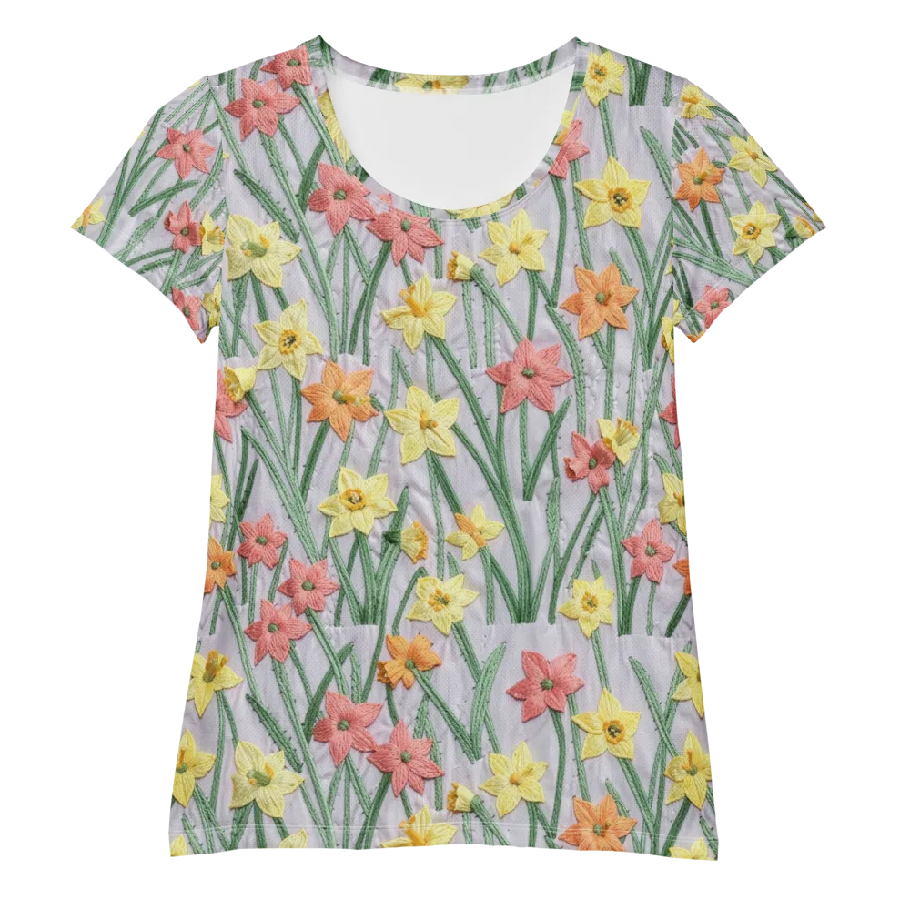 Daffodil Stitch on Women's Athletic T-Shirt — Front