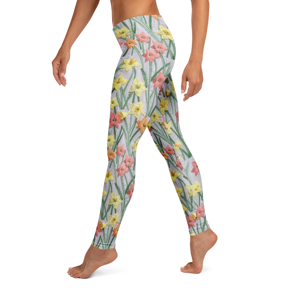 Daffodil Stitch on Leggings — Left