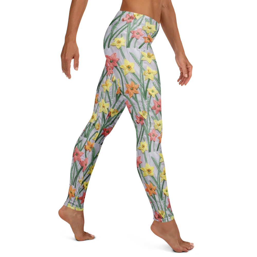 Daffodil Stitch on Leggings — Right