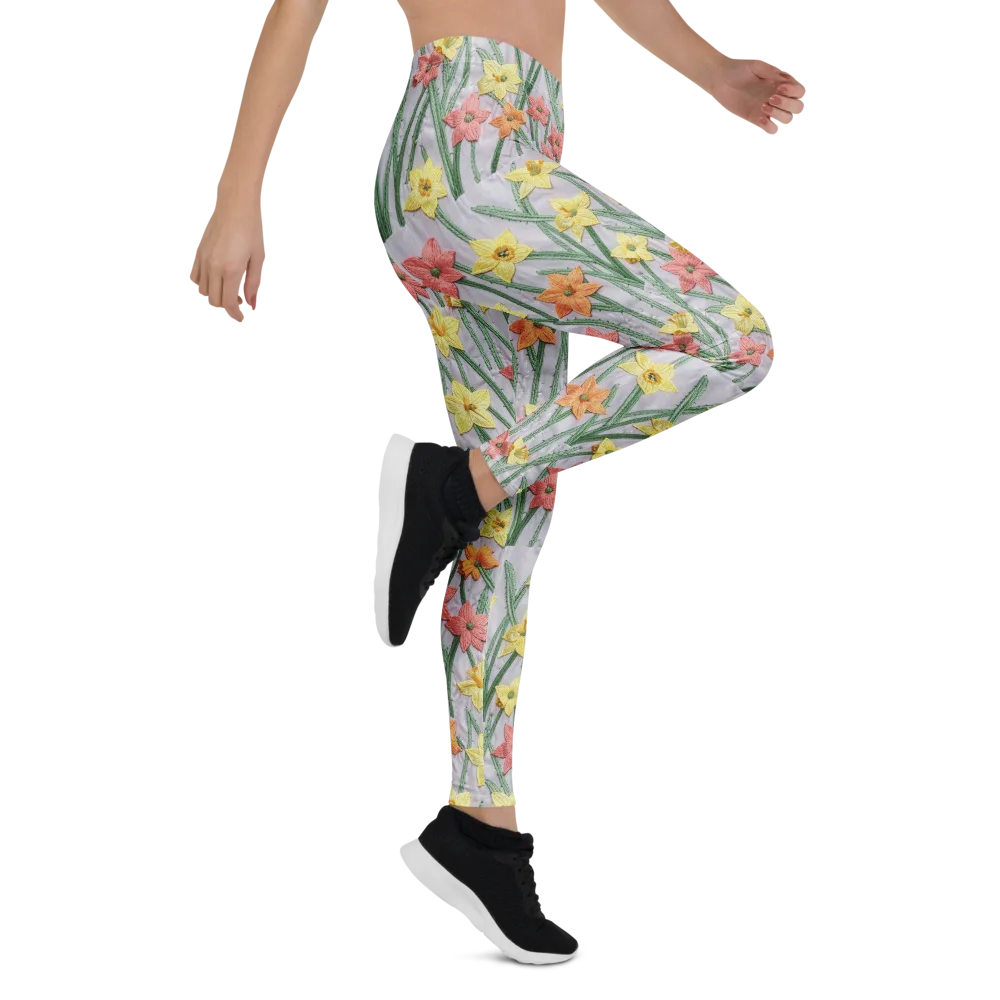 Daffodil Stitch on Leggings — Right