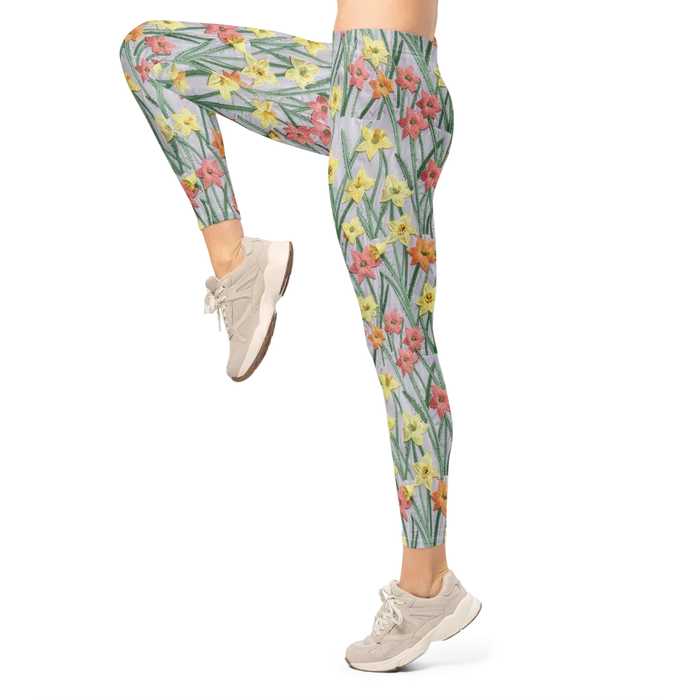 Daffodil Stitch on Leggings — Left