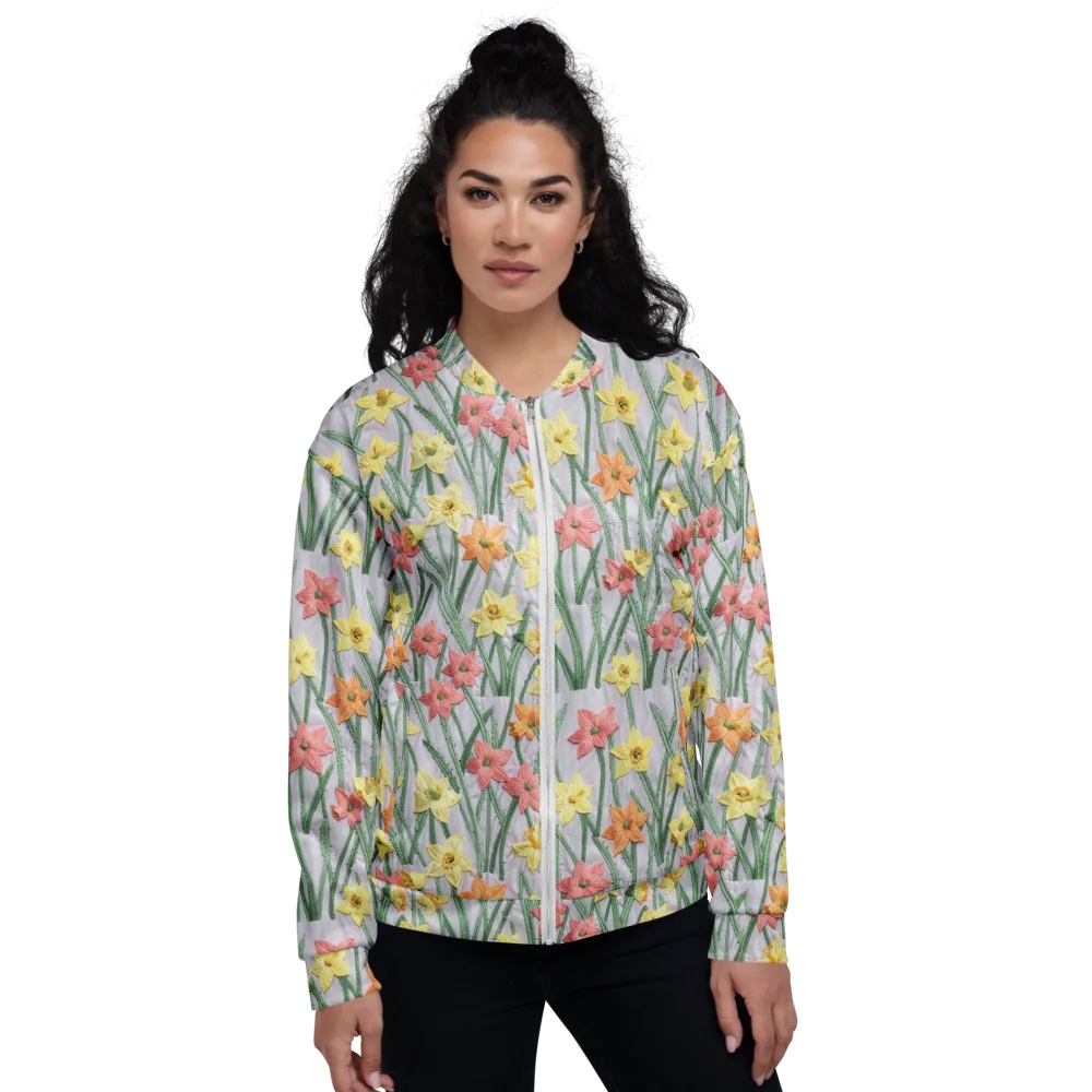 Daffodil Stitch on Bomber Jacket — Front
