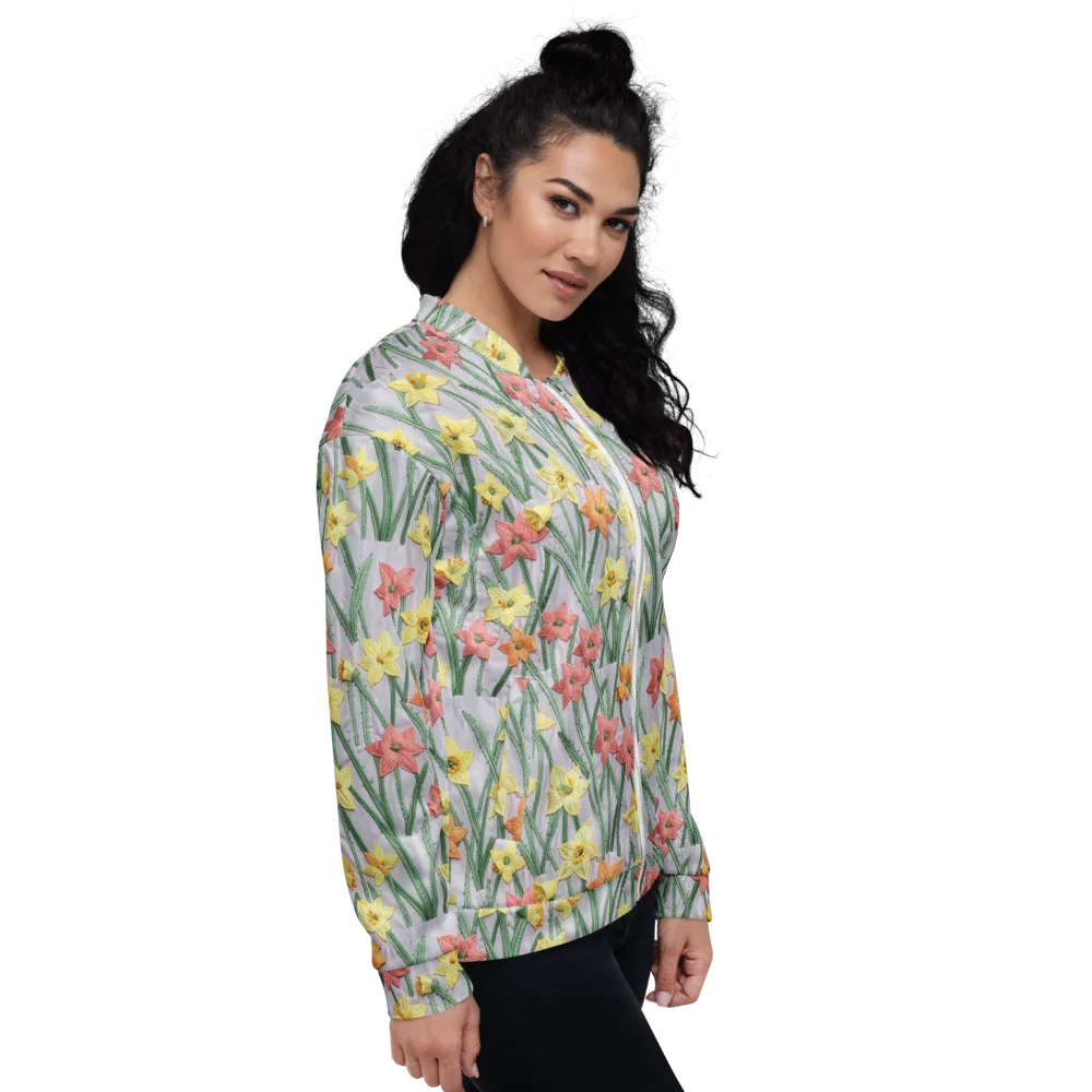 Daffodil Stitch on Bomber Jacket — Right
