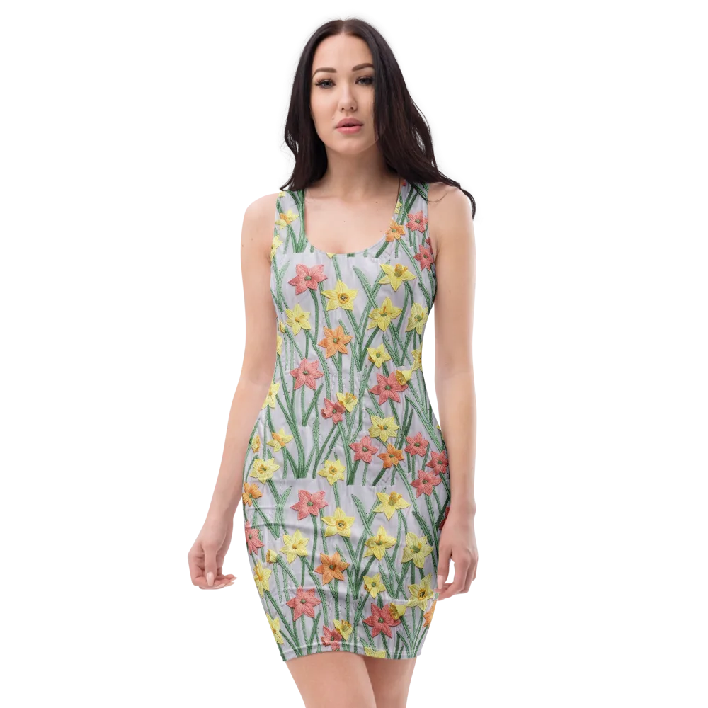 Daffodil Stitch on Bodycon Dress — Front