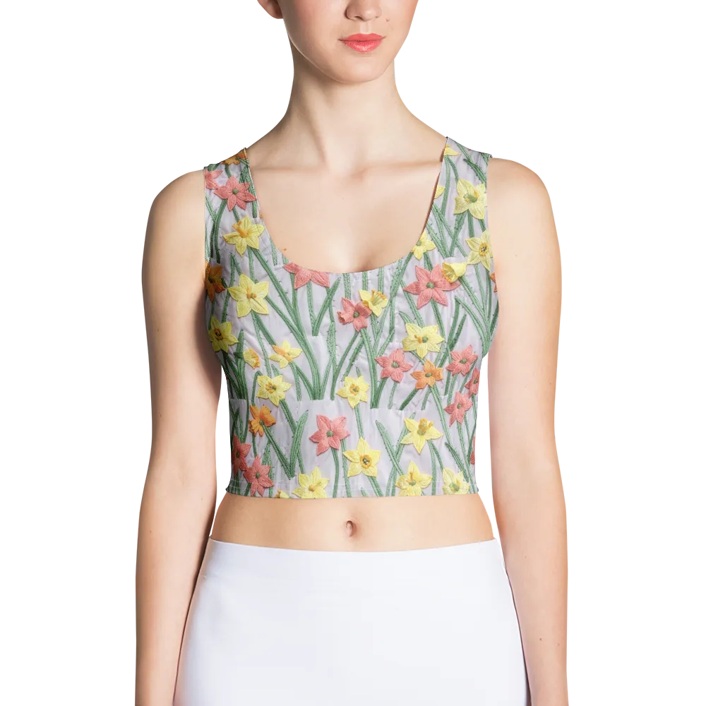 Daffodil Stitch on Crop Top — Front