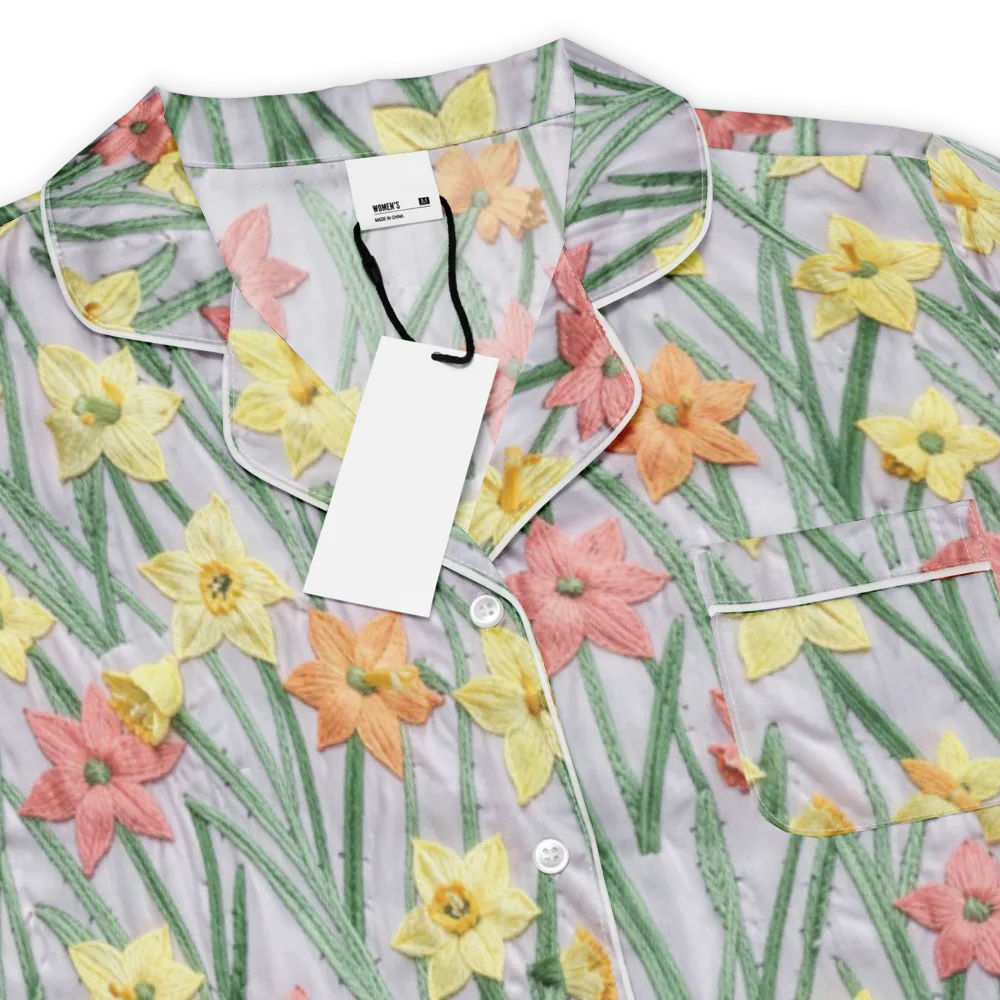 Daffodil Stitch on Women's Short Sleeve Pajama Top — Product details