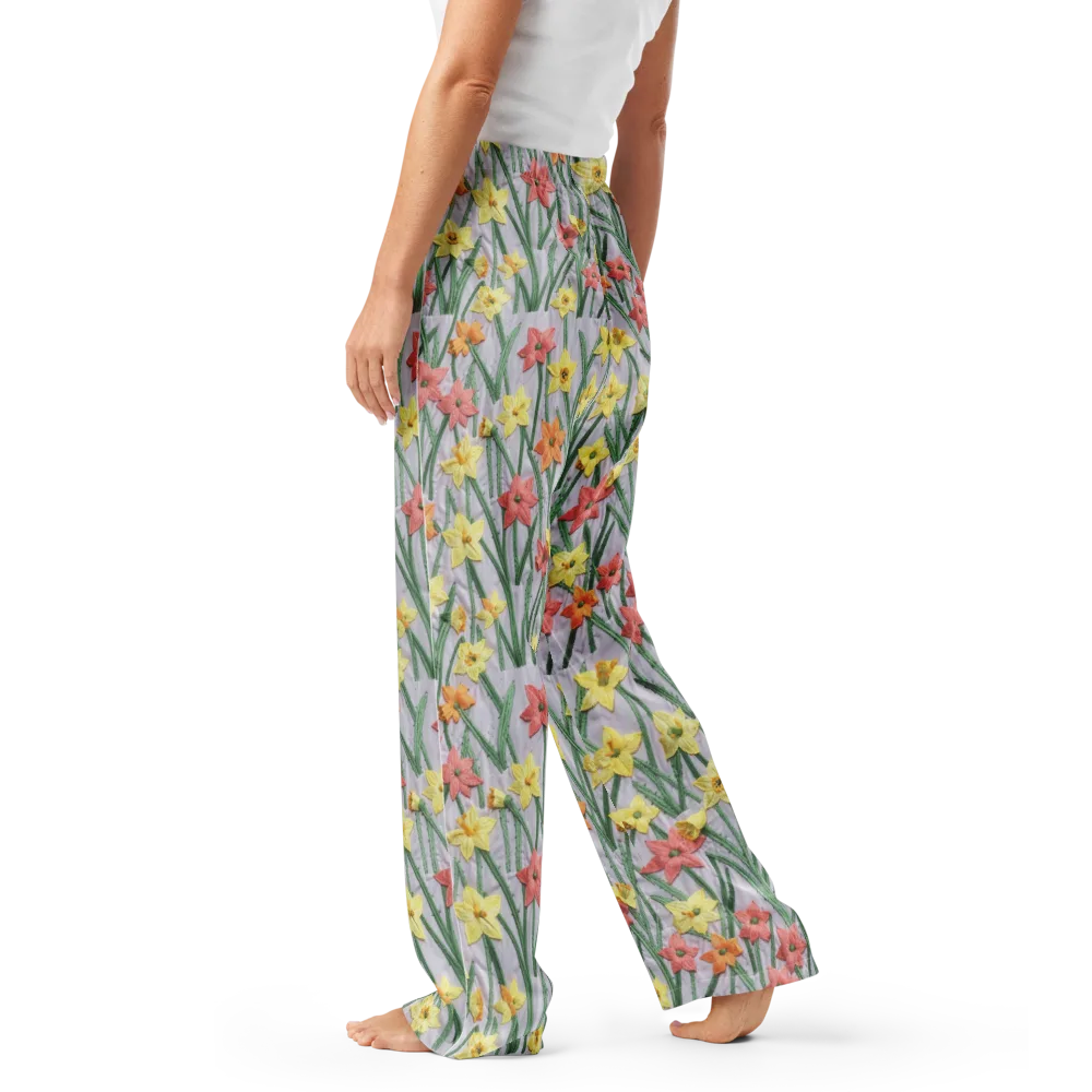 Daffodil Stitch on Women's Pajama Pants — Left