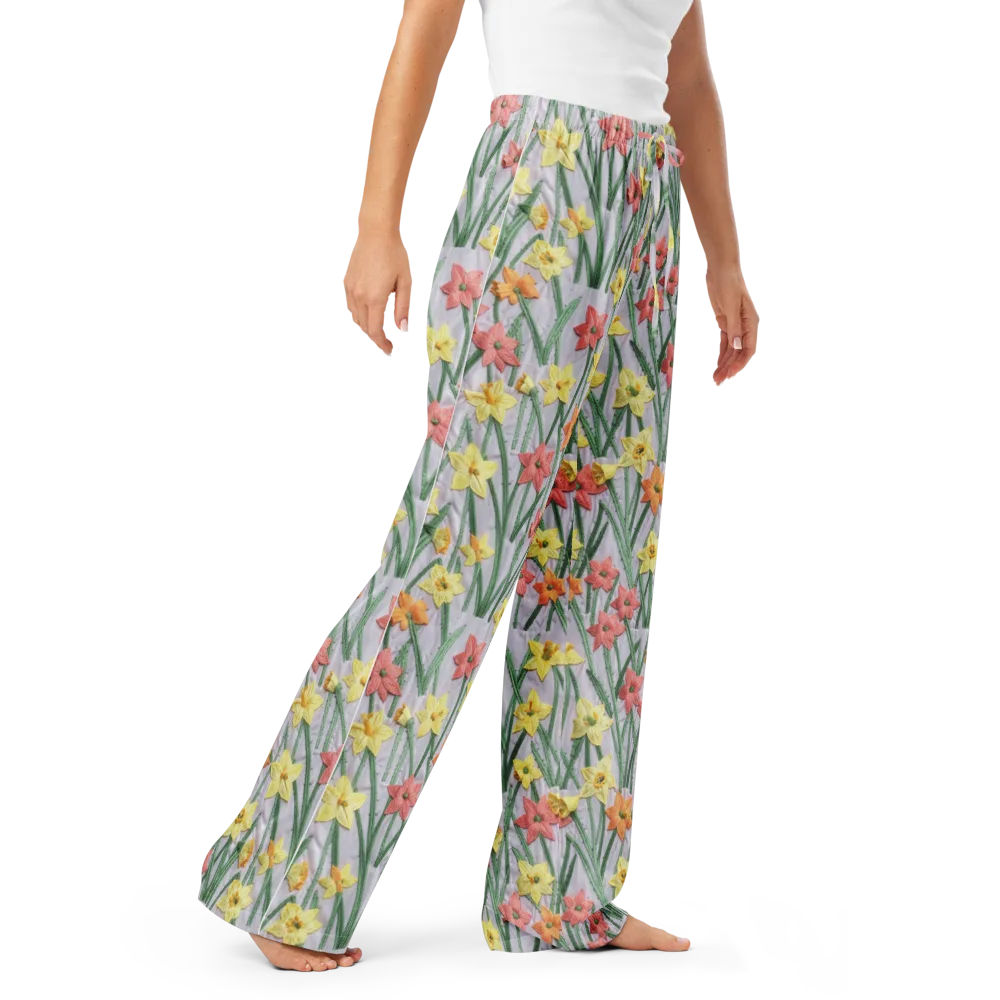Daffodil Stitch on Women's Pajama Pants — Right Front