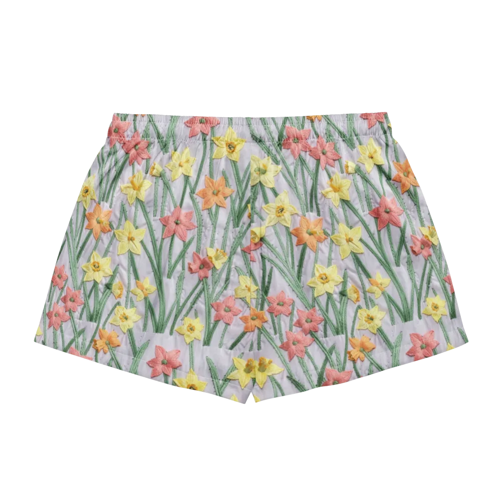 Daffodil Stitch on Women's Pajama Shorts — Back