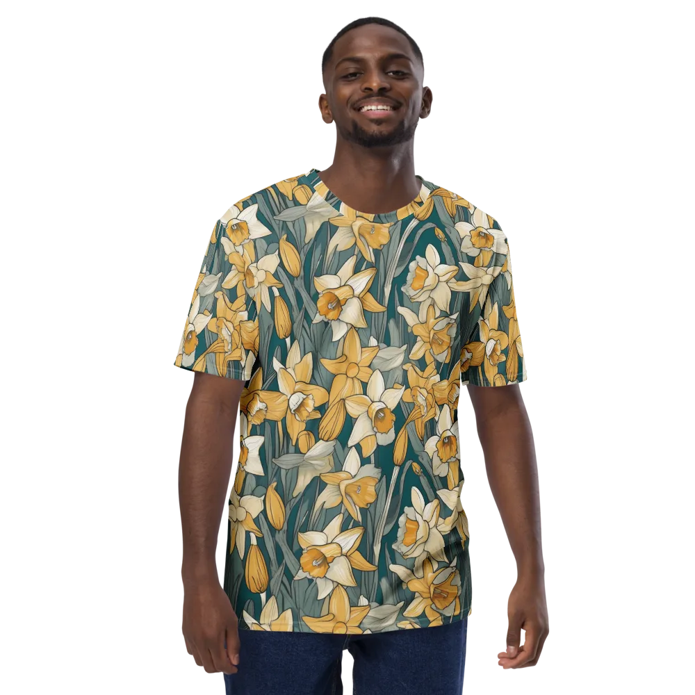 Daffodil Nocturne on Men's Crew Neck T-Shirt — Front