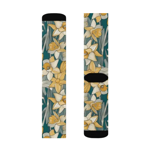 Daffodil Nocturne on a Socks