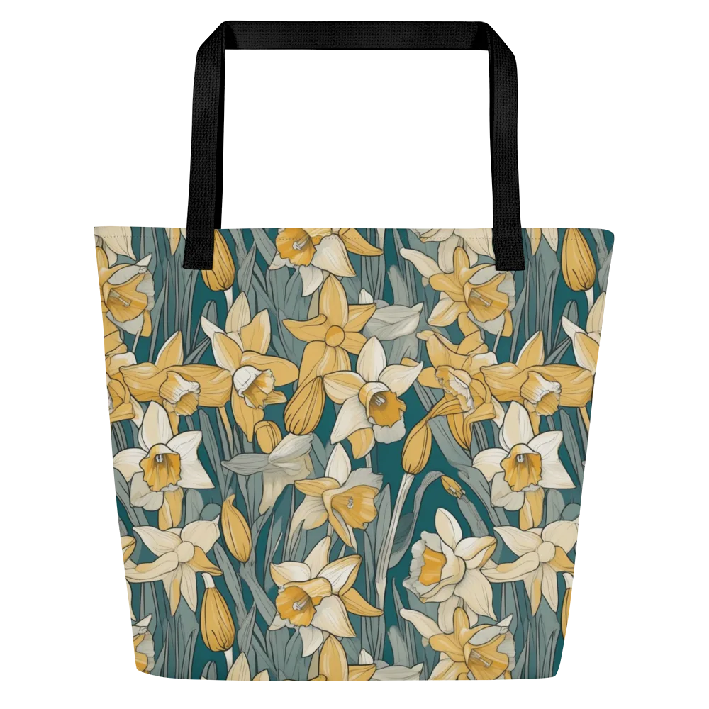 Daffodil Nocturne on Large Tote Bag W/ Pocket — Front