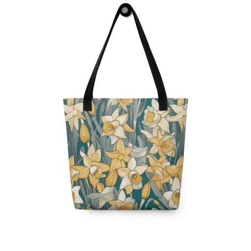 Daffodil Nocturne on a Tote Bag