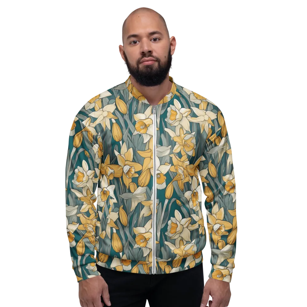 Daffodil Nocturne on Bomber Jacket — Front