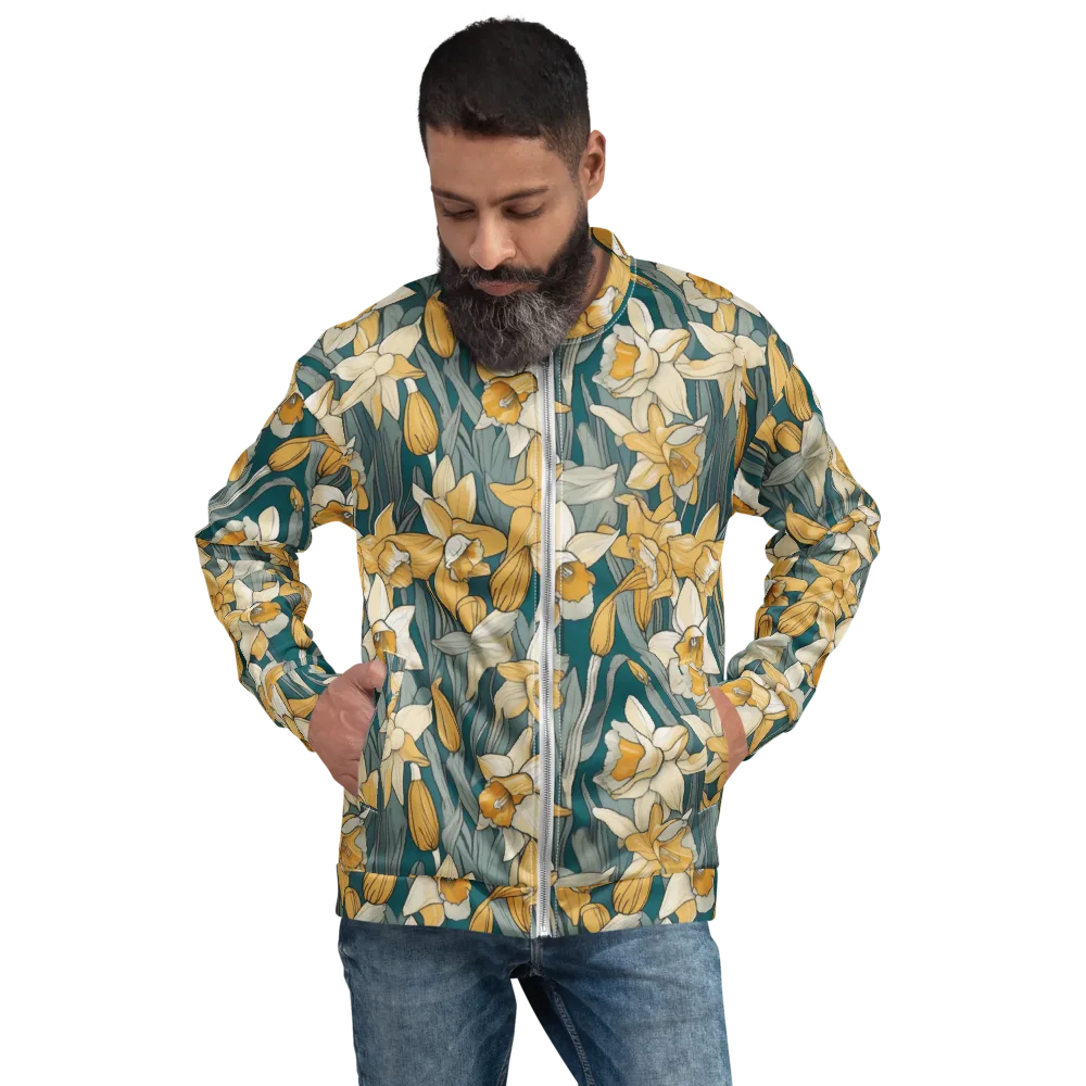 Daffodil Nocturne on Bomber Jacket — Front