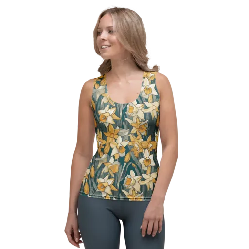 Daffodil Nocturne on a Women's Tank Top