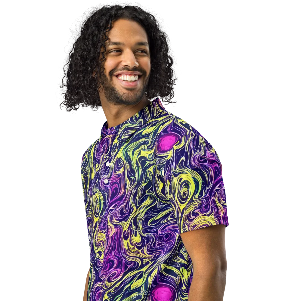 Vivid Drift on Men's Slim Fit Polo Shirt — Left Front