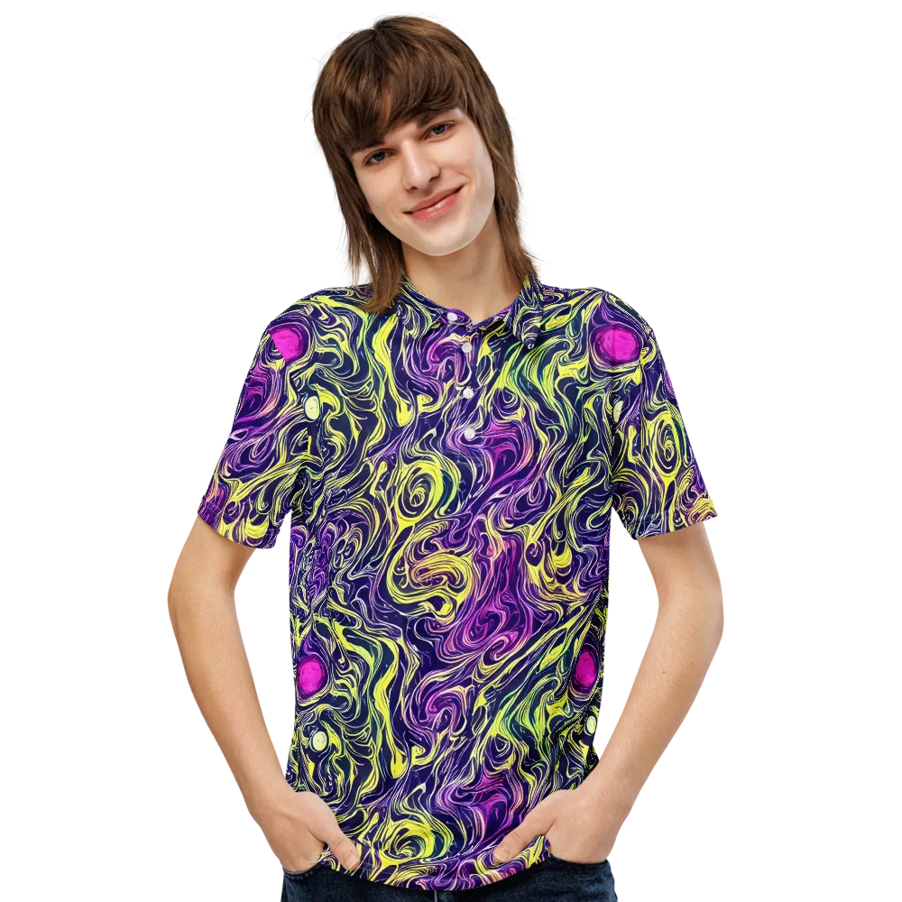 Vivid Drift on Men's Slim Fit Polo Shirt — Front