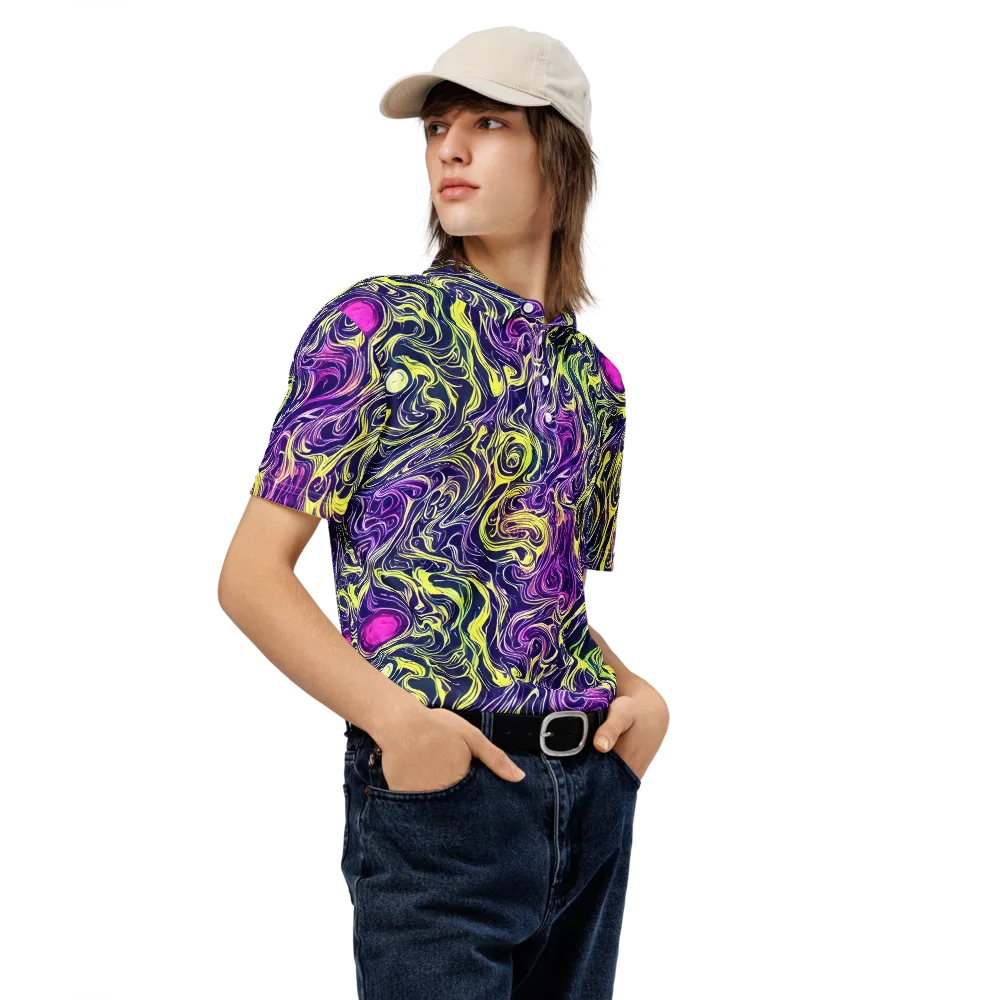 Vivid Drift on Men's Slim Fit Polo Shirt — Right Front