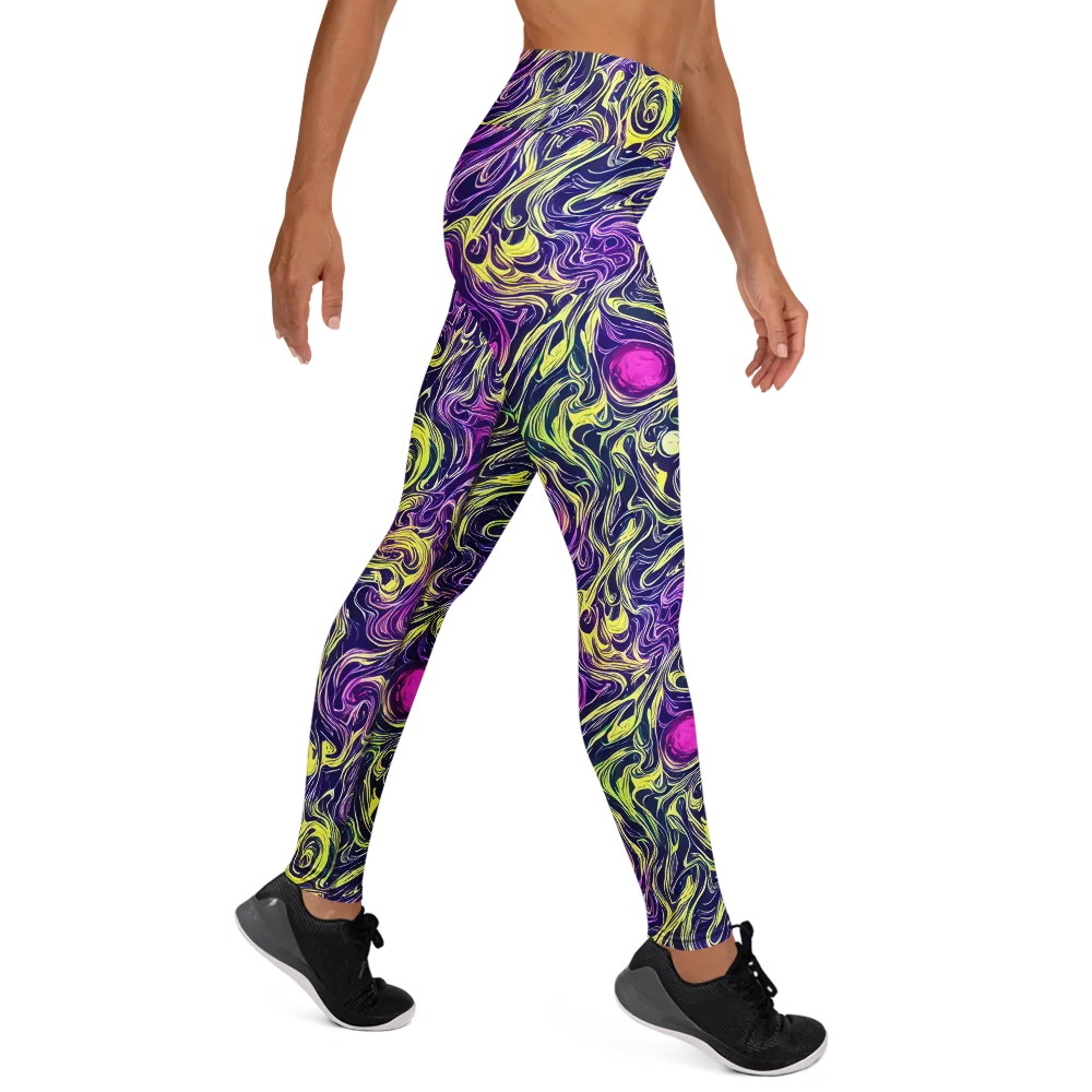 Vivid Drift on Yoga Leggings — Right