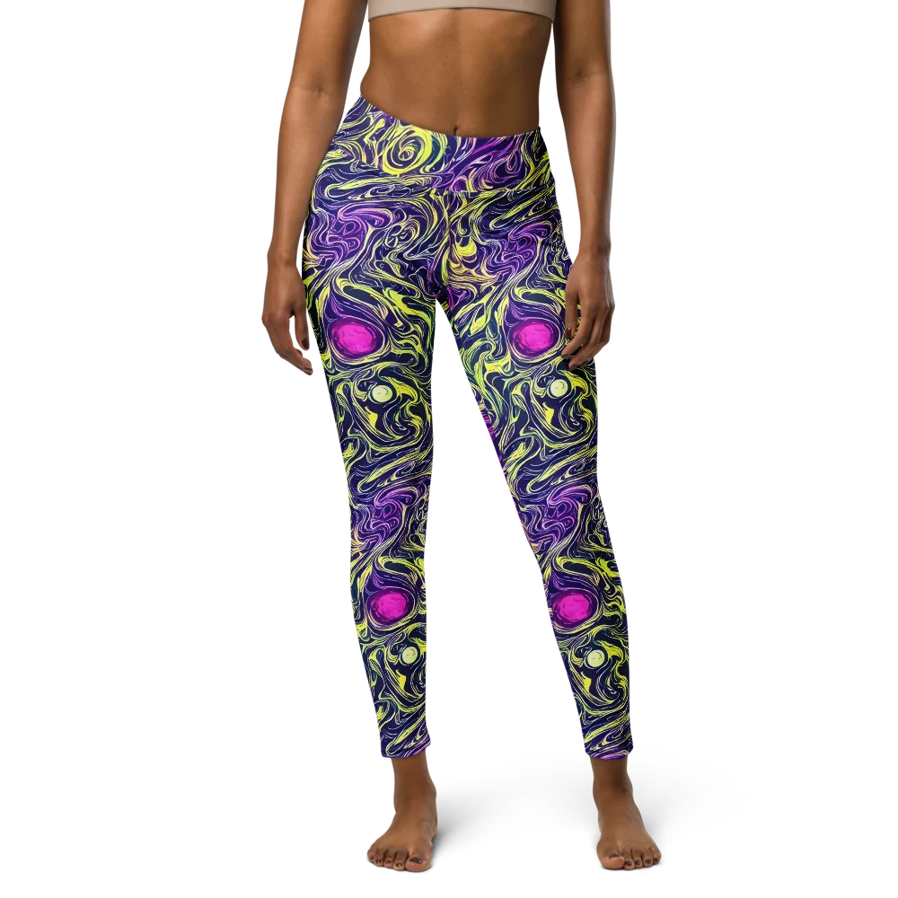Vivid Drift on Yoga Leggings — Front