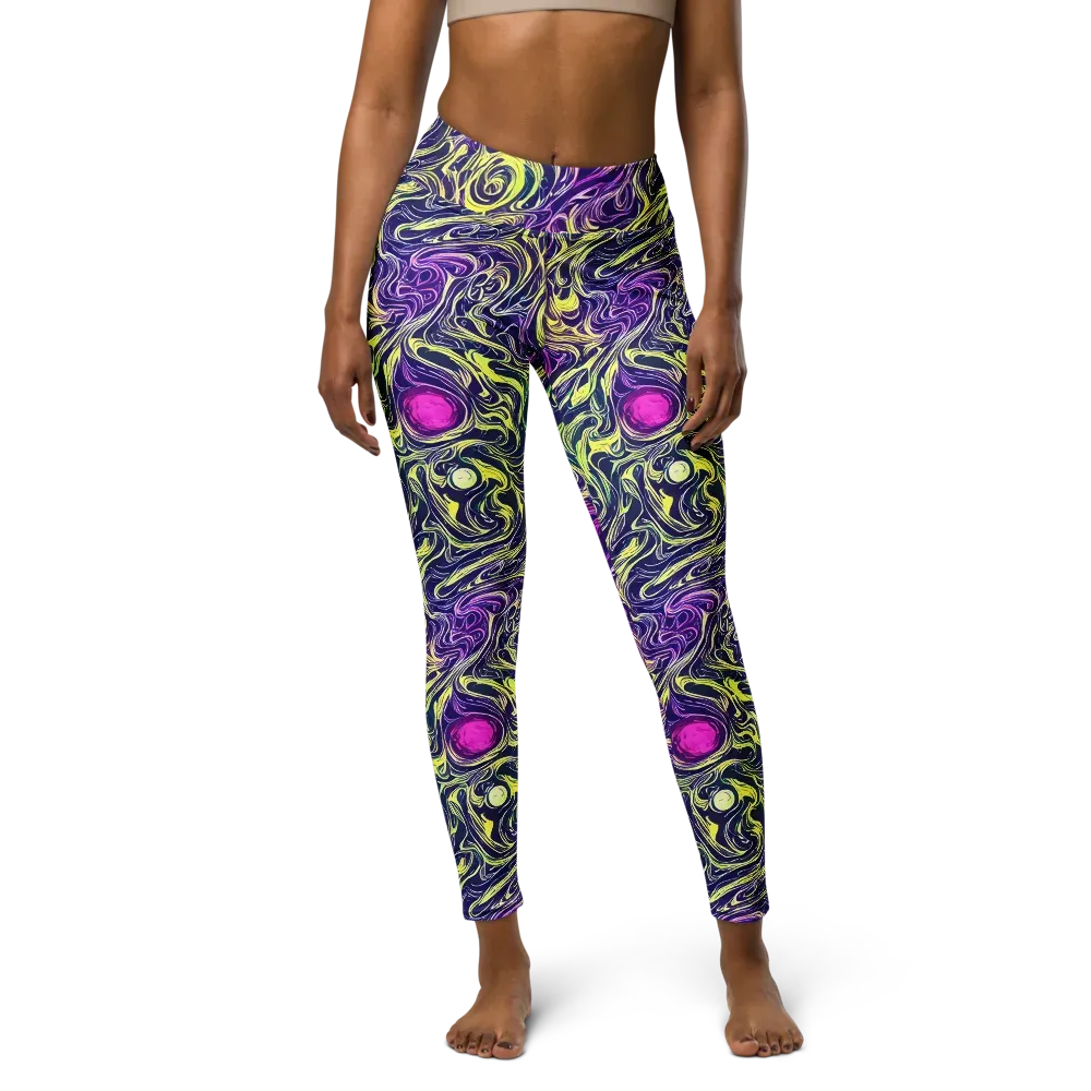 Vivid Drift on Yoga Leggings — Front