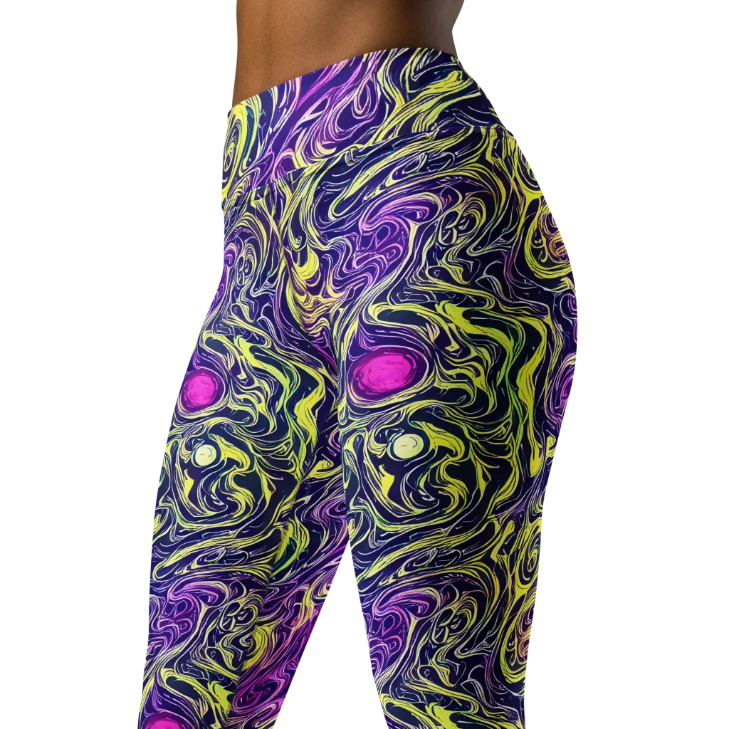 Vivid Drift on Yoga Leggings — Left Front